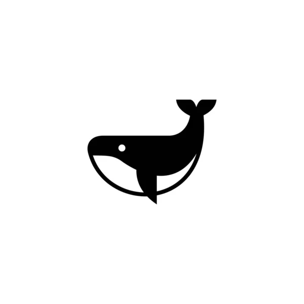 Prosty Wektor Ikony Wieloryba — Wektor stockowy