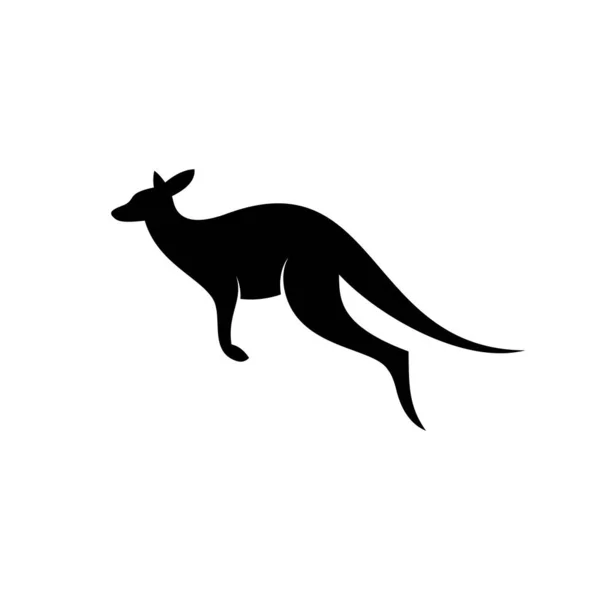 Melompat Ikon Kangguru Ilustrasi Desain Logo Siluet Kanguru - Stok Vektor