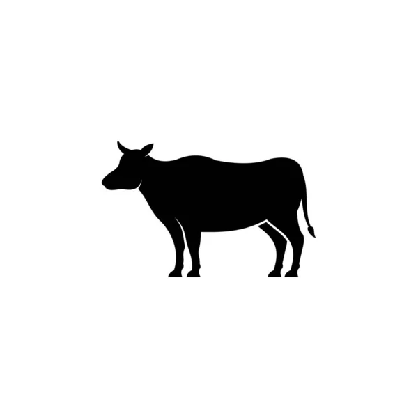 Απλή Απεικόνιση Εικονίδιο Αγελάδας Σχέδιο Λογότυπο Αγελάδας — Διανυσματικό Αρχείο
