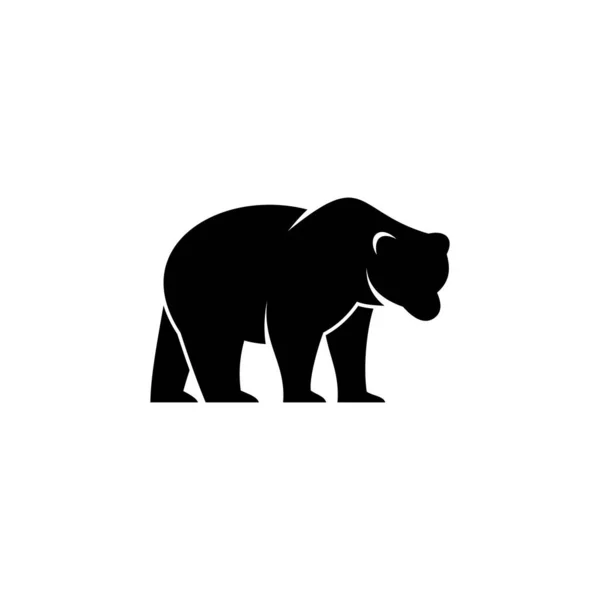 Prosty Niedźwiedź Ikona Ilustracja Niedźwiedź Sylwetka Logo Projekt — Wektor stockowy