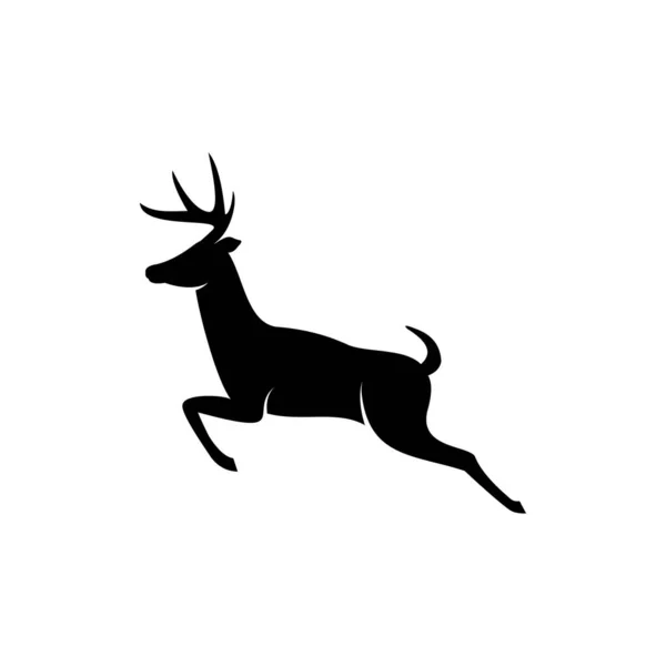 Jumping Hirsch Ikone Illustration Einfaches Hirsch Logo Design — Stockvektor