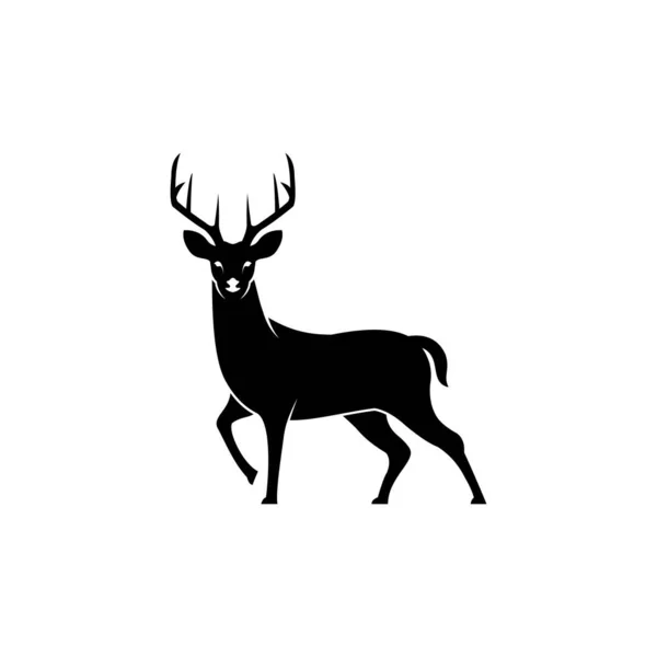 Disegno Illustrazione Dell Icona Del Cervo Piatto Sagoma Del Logo — Vettoriale Stock
