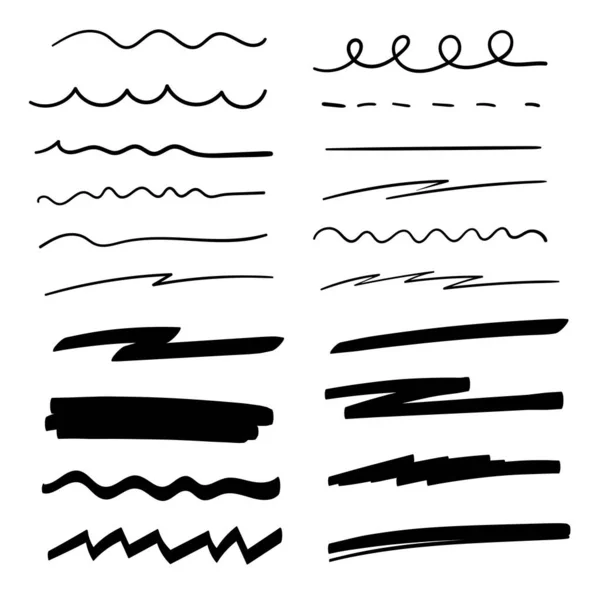 Handgezeichnete Markierungslinie Strichsammlung — Stockvektor