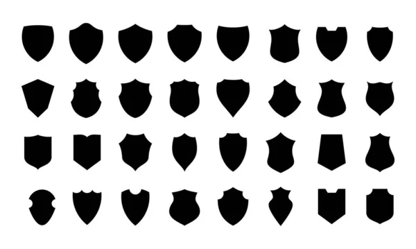 様々なフラットシールド形状コレクション — ストックベクタ
