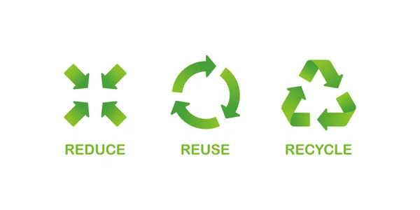 Symbol Reduzierung Der Wiederverwendung Recycle Illustration Vektor — Stockvektor