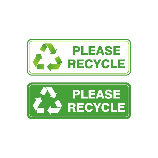 Bitte Recycling Zeichen Illustration Vektor — Stockvektor