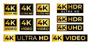 4k ultra hd video sembolü koleksiyonu