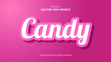 pembe şeker düzenlenebilir metin efekti