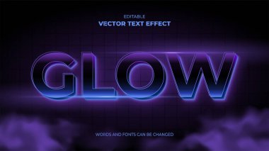 mor neon parlaklık düzenlenebilir metin efekti