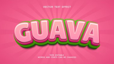 guava pembe ve yeşil renkli 3d metin efekti