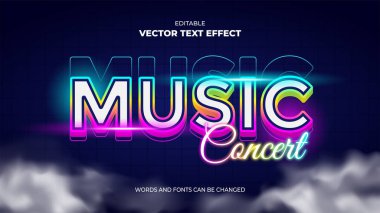 Renkli müzik konseri düzenlenebilir metin efekti