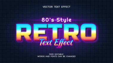 renkli retro düzenlenebilir metin efekti