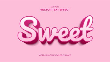 tatlı pembe düzenlenebilir metin efekti