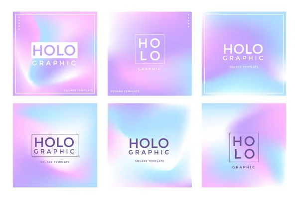 stock vector various holographic gradient template background collection