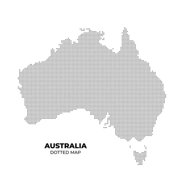 Preto Meio Tom Pontilhado Austrália Mapa Ilustração Vetor Vetor De Stock