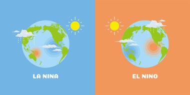 la nina ve el nino illüstrasyon