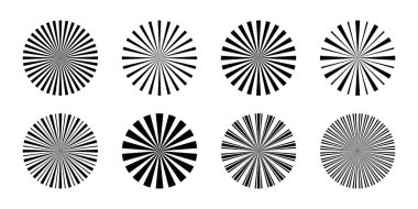 çeşitli radyal güneş patlaması şekilleri koleksiyonu