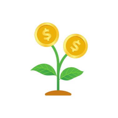 Dolar ağaç illüstrasyonu, para bitki vektörü