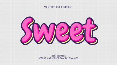 pembe tatlı düzenlenebilir metin efekti