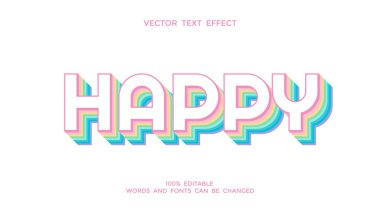 renkli mutlu düzenlenebilir metin efekti