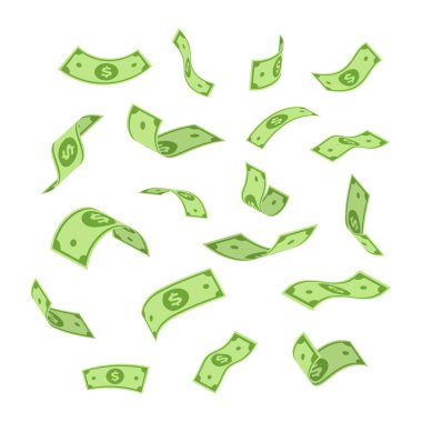 uçan dolar resimleme, düşen kağıt para