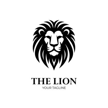 flat lion head logo design