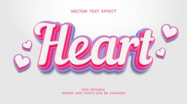 kalp düzenlenebilir 3d metin efekti