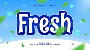 mavi taze düzenlenebilir metin efekti