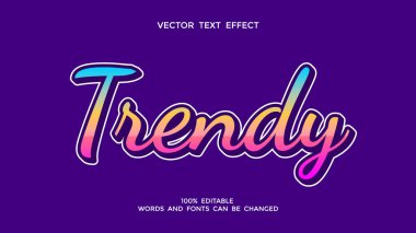 Moda düzenlenebilir metin efekti