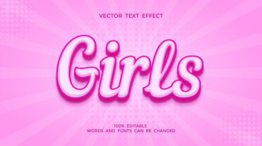 pembe kızlar 3D metin efekti
