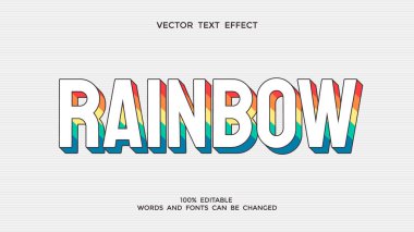 gökkuşağı düzenlenebilir metin efekti
