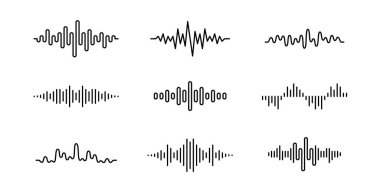 Düzenlenebilir vuruşlarla müzik dalga efektleri koleksiyonu