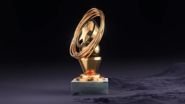 Prémio Troféu Gold Star Vencedor Cerimônia Realização — Vídeo de Stock