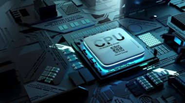 Yapay Zeka, bilgisayar işlemcisi çözmede sorun yaşıyor. 3B resimleme arkaplanı.