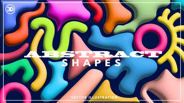 Bold Playful Abstract Shapes Background Design Vector Illustration — Stock Vector