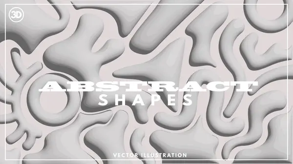 Kühne Und Verspielte Weiße Abstrakte Formen Hintergrundgestaltung Vektorillustration — Stockvektor