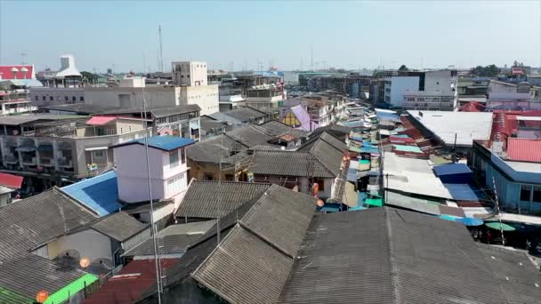 Thajský Tradiční Vlak Trhu Maeklong Železničních Tratích Nebo Volejte Talat — Stock video