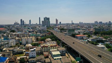 Bangkok şehir manzaralı karayolu manzarası.