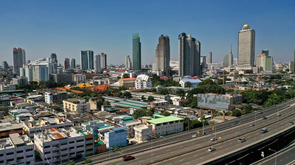 鸟瞰曼谷城市市区天际线泰国 城市景观泰国 — 图库照片