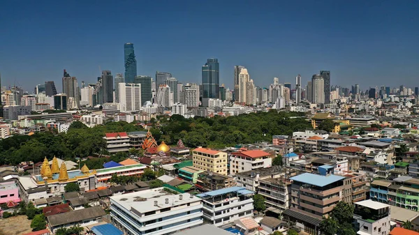 空撮バンコク市 都市景観のダウンタウンのスカイライン — ストック写真