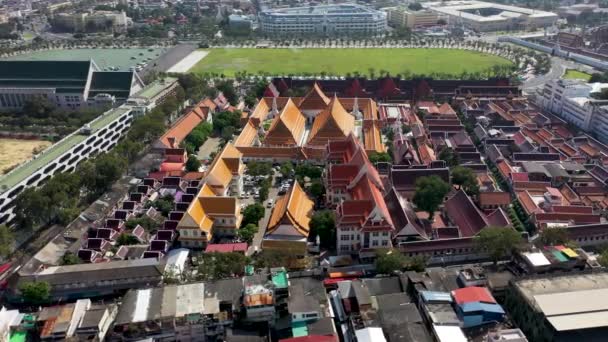 Widok Lotu Ptaka Wat Phra Mahathat Voramahavihan Temple Nakhon Thammarat — Wideo stockowe