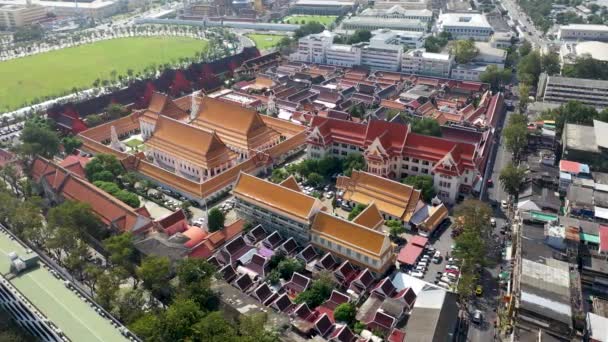 Vista Aérea Del Templo Wat Phra Mahathat Voramahavihan Nakhon Thammarat — Vídeos de Stock