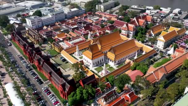Letecký Pohled Wat Phra Mahathat Voramahavihan Chrám Nakhon Thammarat Stupa — Stock video