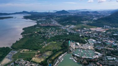Tayland, Phuket 'teki Marina' nın güney doğu Asya 'daki havadan görüntüsü.