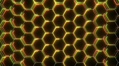 Abstract glowing hexagon background, hexagon abstract technology background