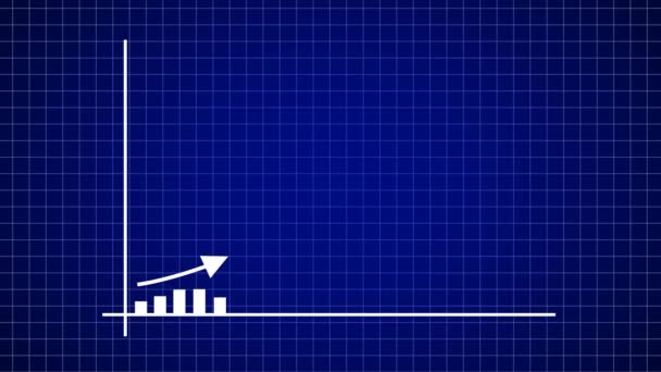 ビジネス成長グラフの上昇と成功矢印 — ストック動画