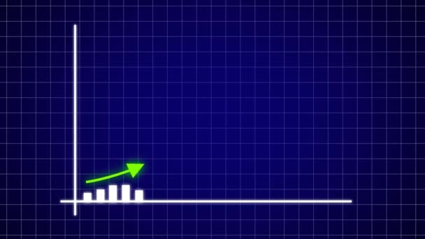 ビジネス成長グラフの上昇と成功矢印 — ストック動画
