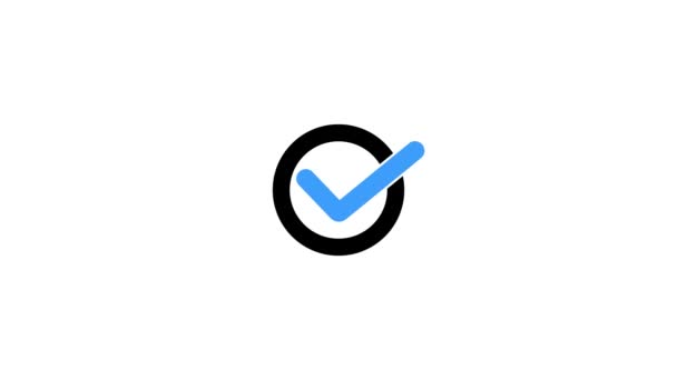 Animowana Ikona Check Mark Symbol Dodatni Ikona Tick Mark Potwierdzenie — Wideo stockowe