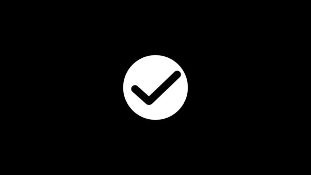 Animated Check Mark Icon Positive Symbol Tick Mark Icon Confirm — Stock Video
