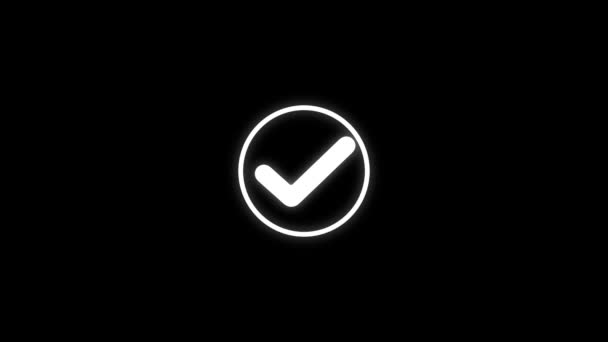 Icono Marca Verificación Animada Símbolo Positivo Icono Marca Verificación Confirmar — Vídeo de stock
